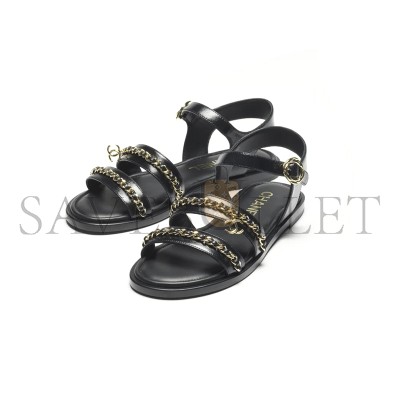 CHANEL SANDALS CALFSKIN BLACK G46801